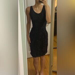Black Sequin Lace Dress